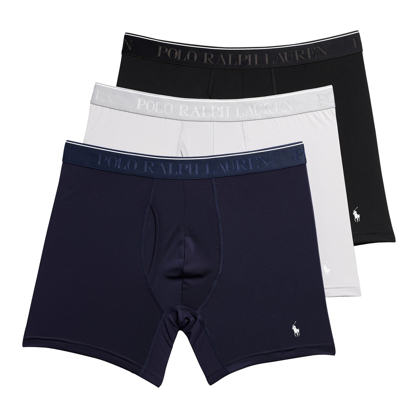 Polo Ralph Lauren Men's 3-Pack Black/Navy Microfiber Boxer Briefs