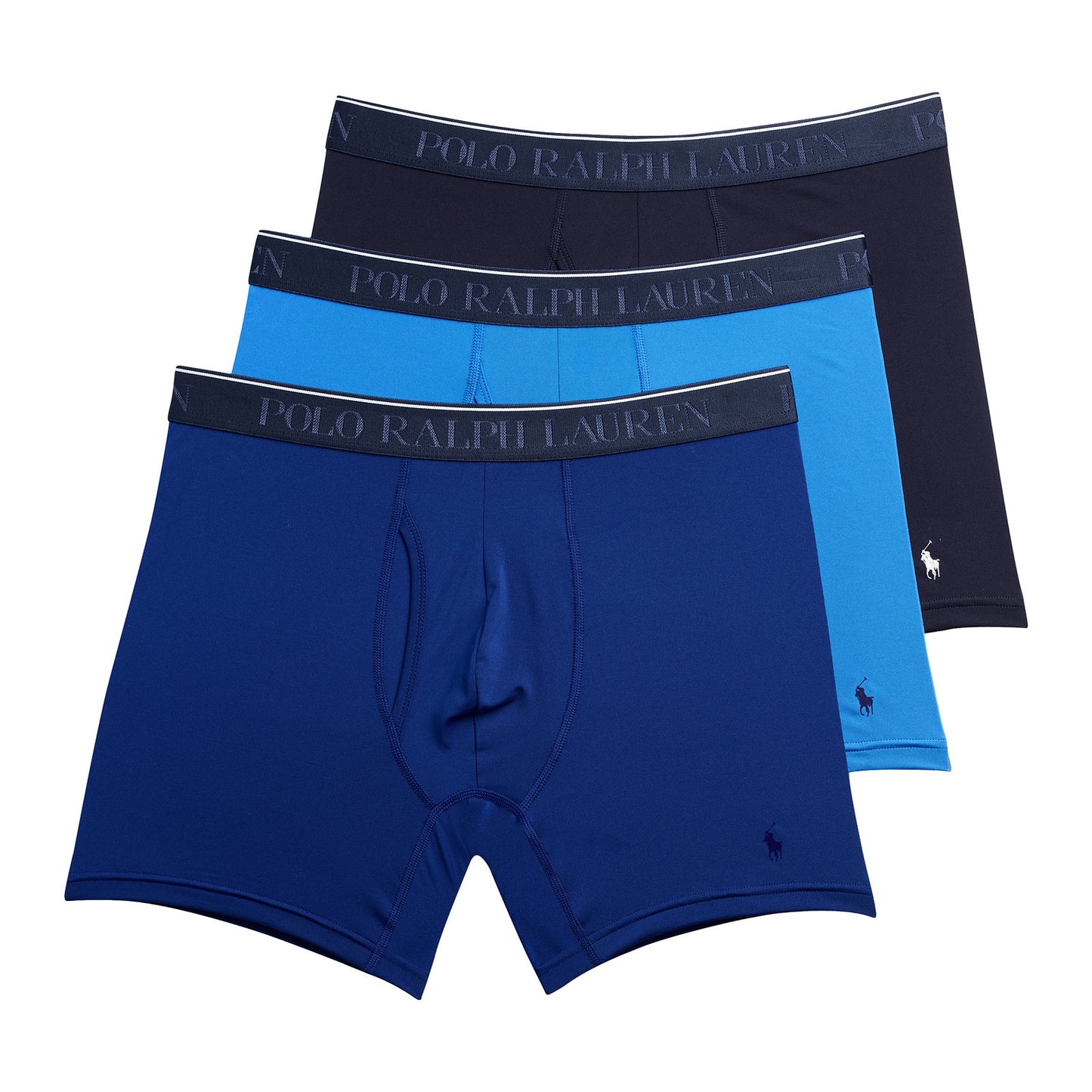 Polo Ralph Lauren Men's 3-Pack Blues/Black Microfiber Boxer Briefs