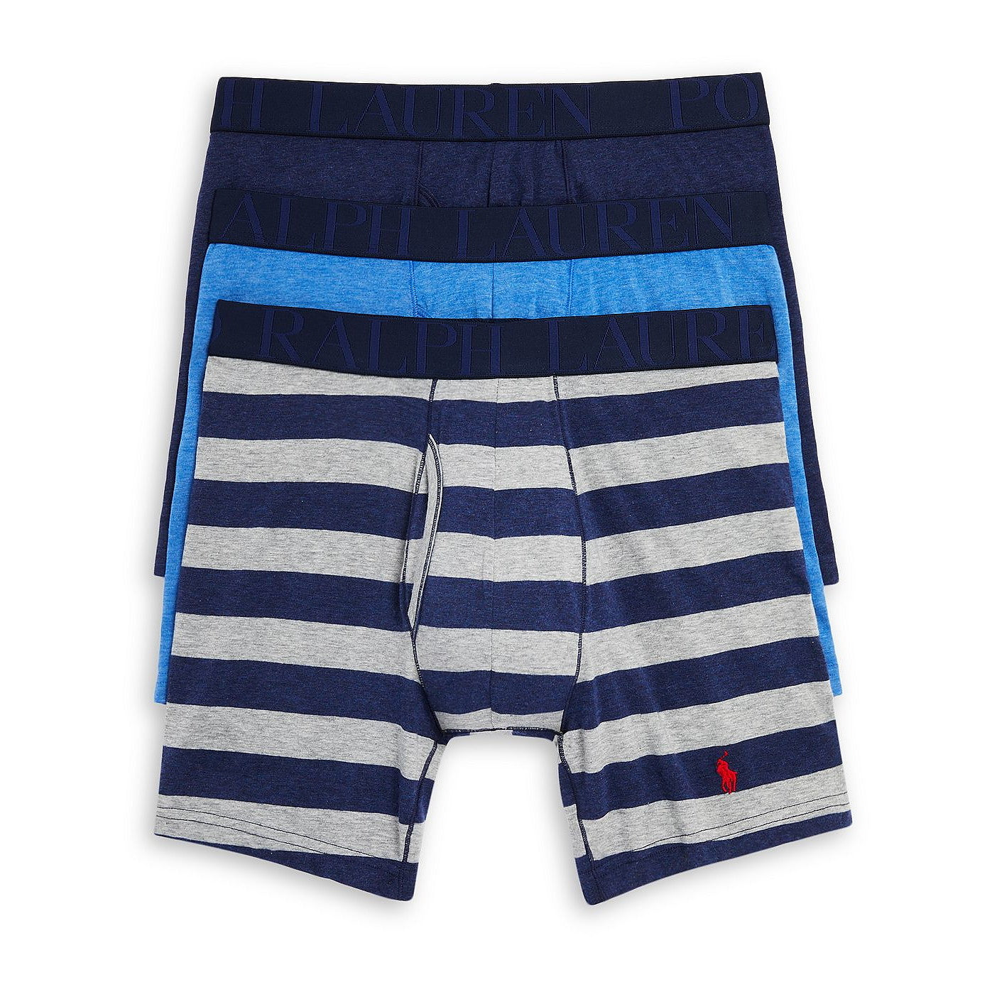 Polo Ralph Lauren Mens 3-Pack Blues Stretch Classic Fit Boxer Briefs