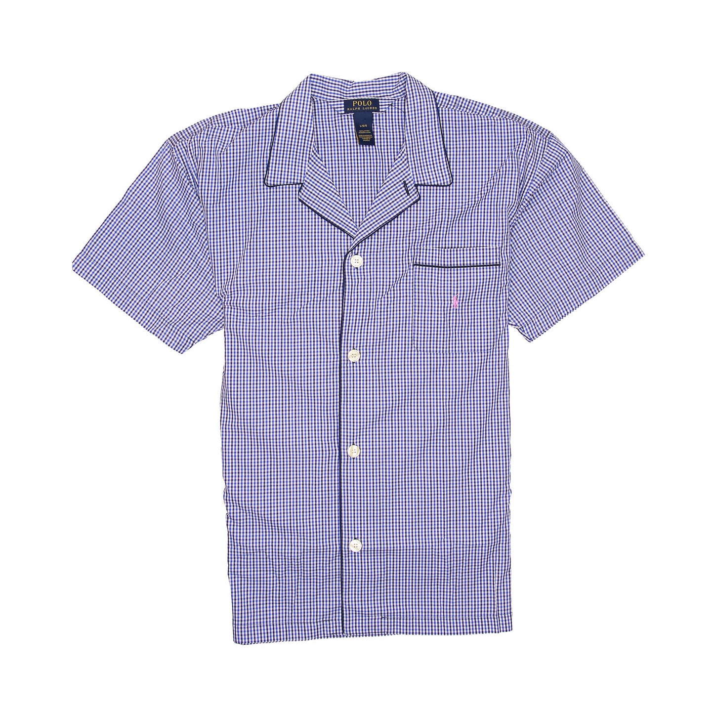 Polo by Ralph Lauren Mens Blue Checked Nightshirt