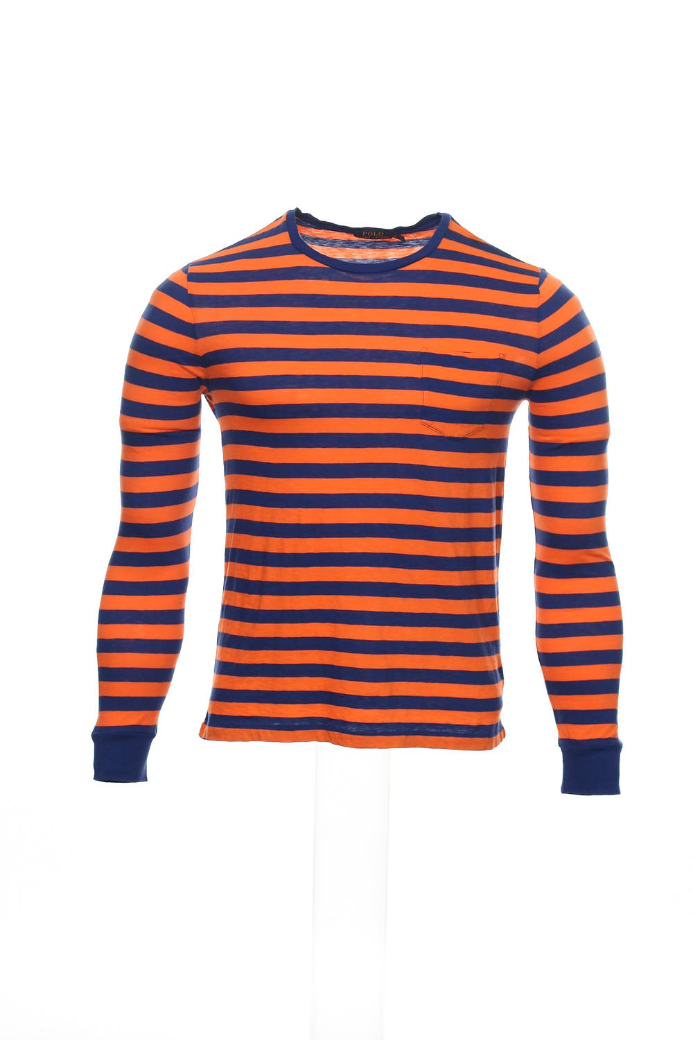 POLO by Ralph Lauren Men's Orange Wide Horizontal Striped Pullover Shirt