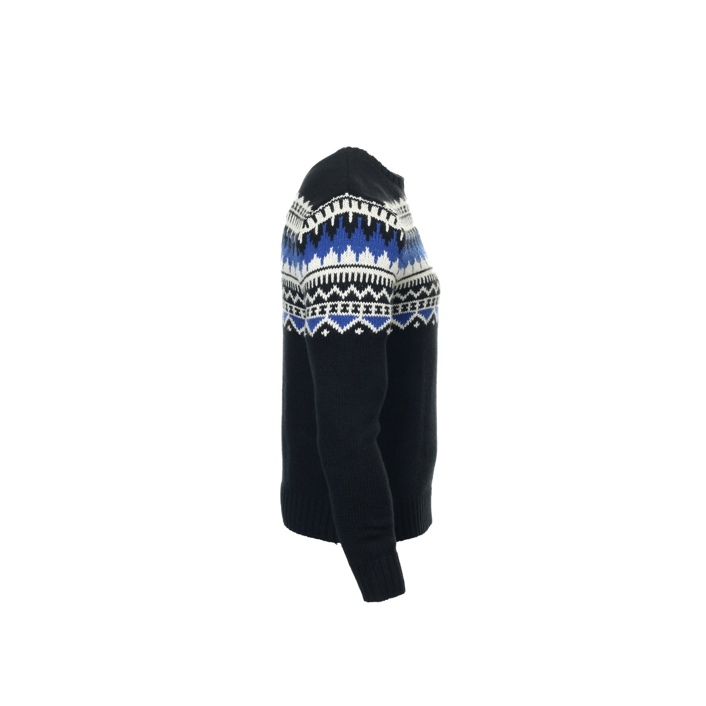 Polo by Ralph Lauren Mens Black Fair Isle Crew Neck Sweater