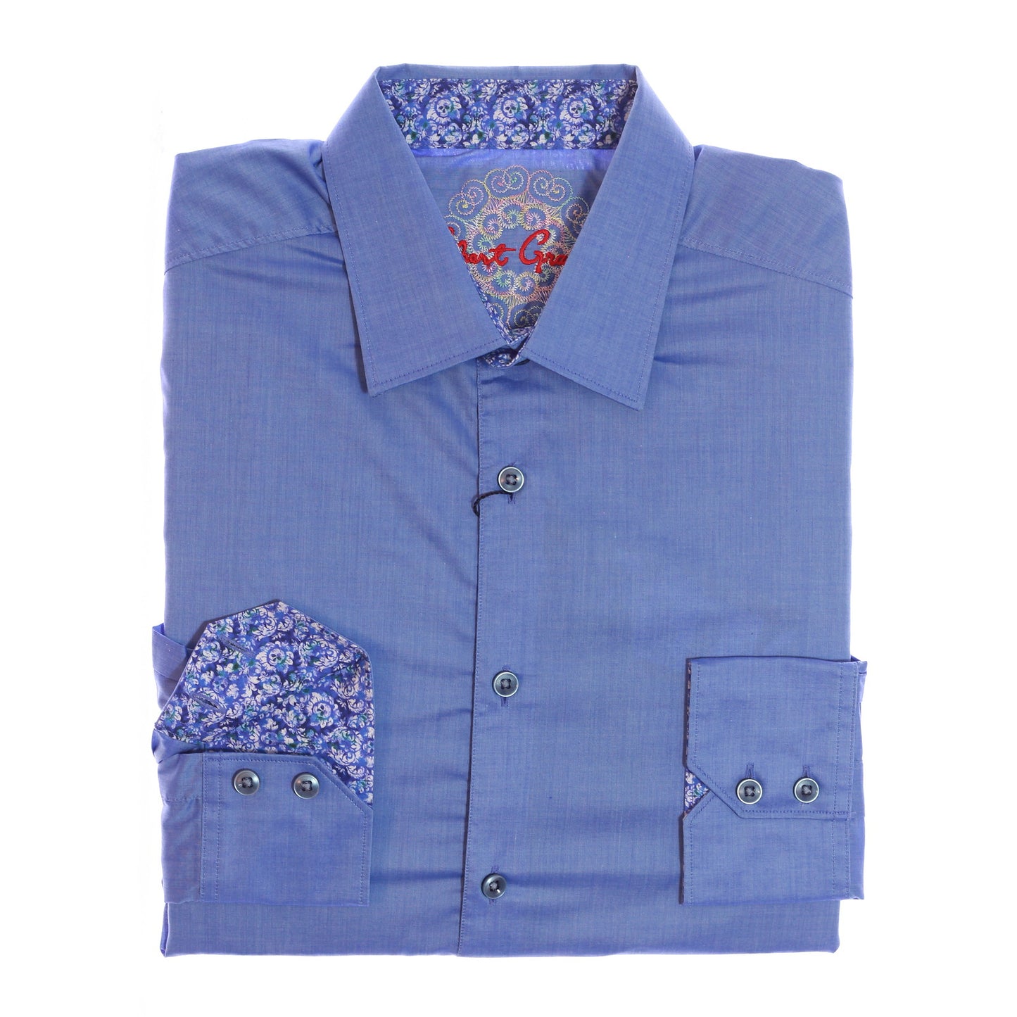 Robert Graham Mens Blue Cotton Classic Fit Button Down Sport Shirt