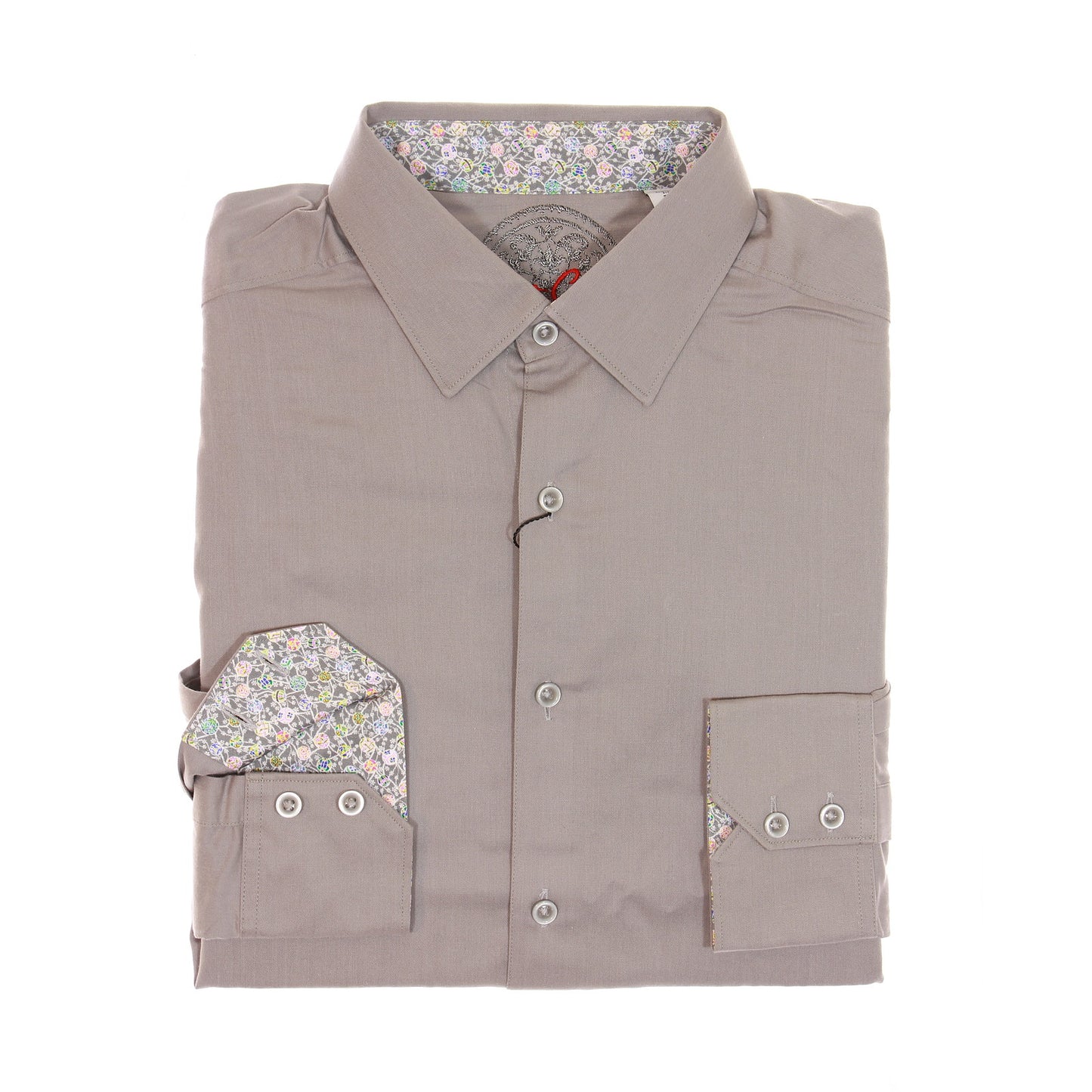 Robert Graham Mens Taupe Cotton Classic Fit Button Down Sport Shirt