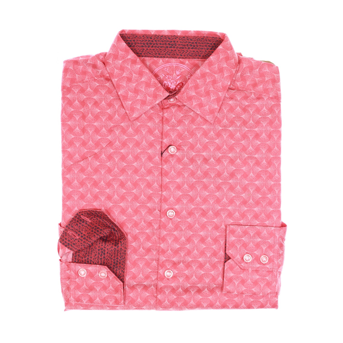 Robert Graham Mens Red Pink Variegated Classic Fit Button Down Sport Shirt