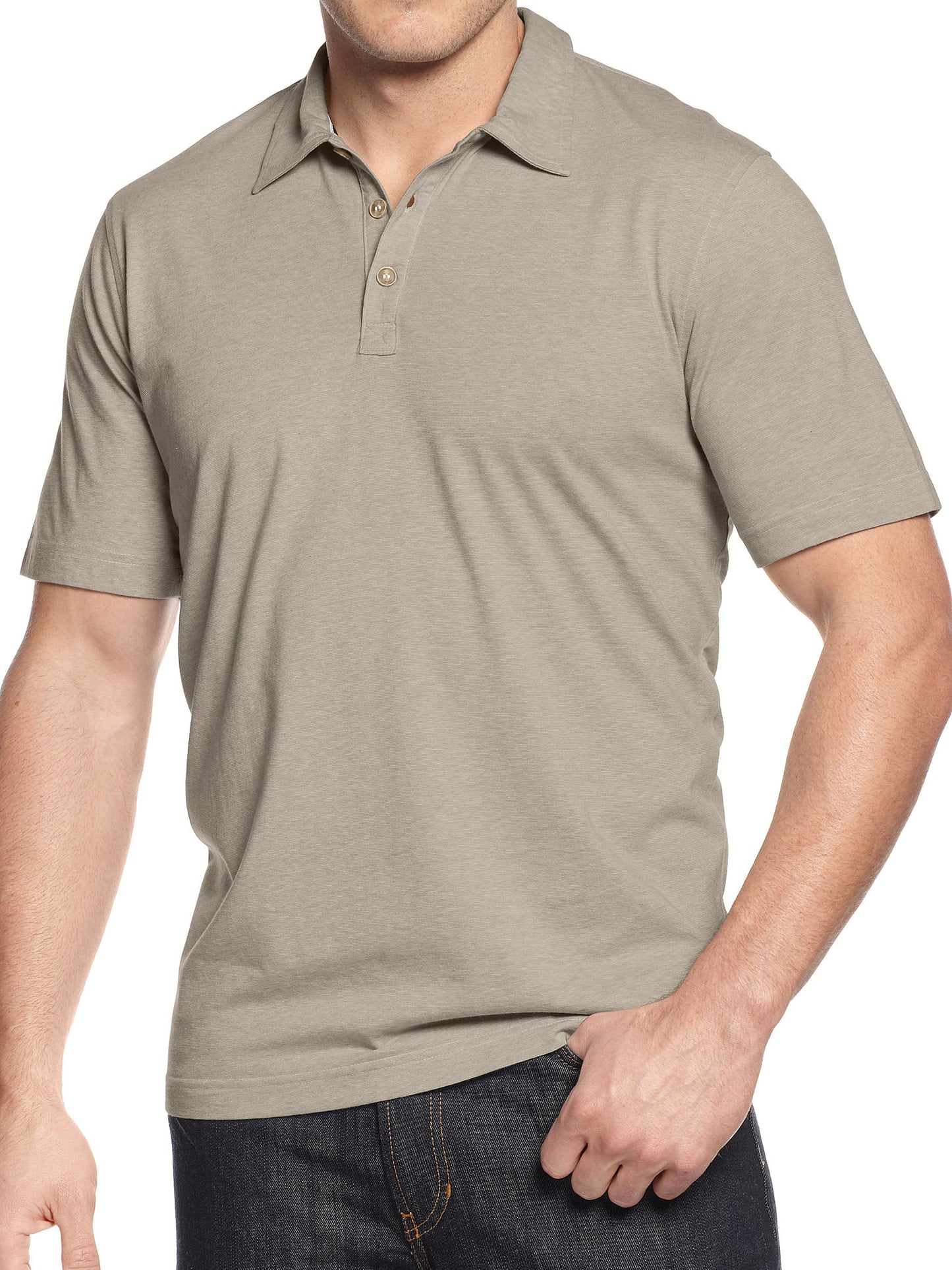Weatherproof Vintage Men's Khaki Heather Polo Shirt