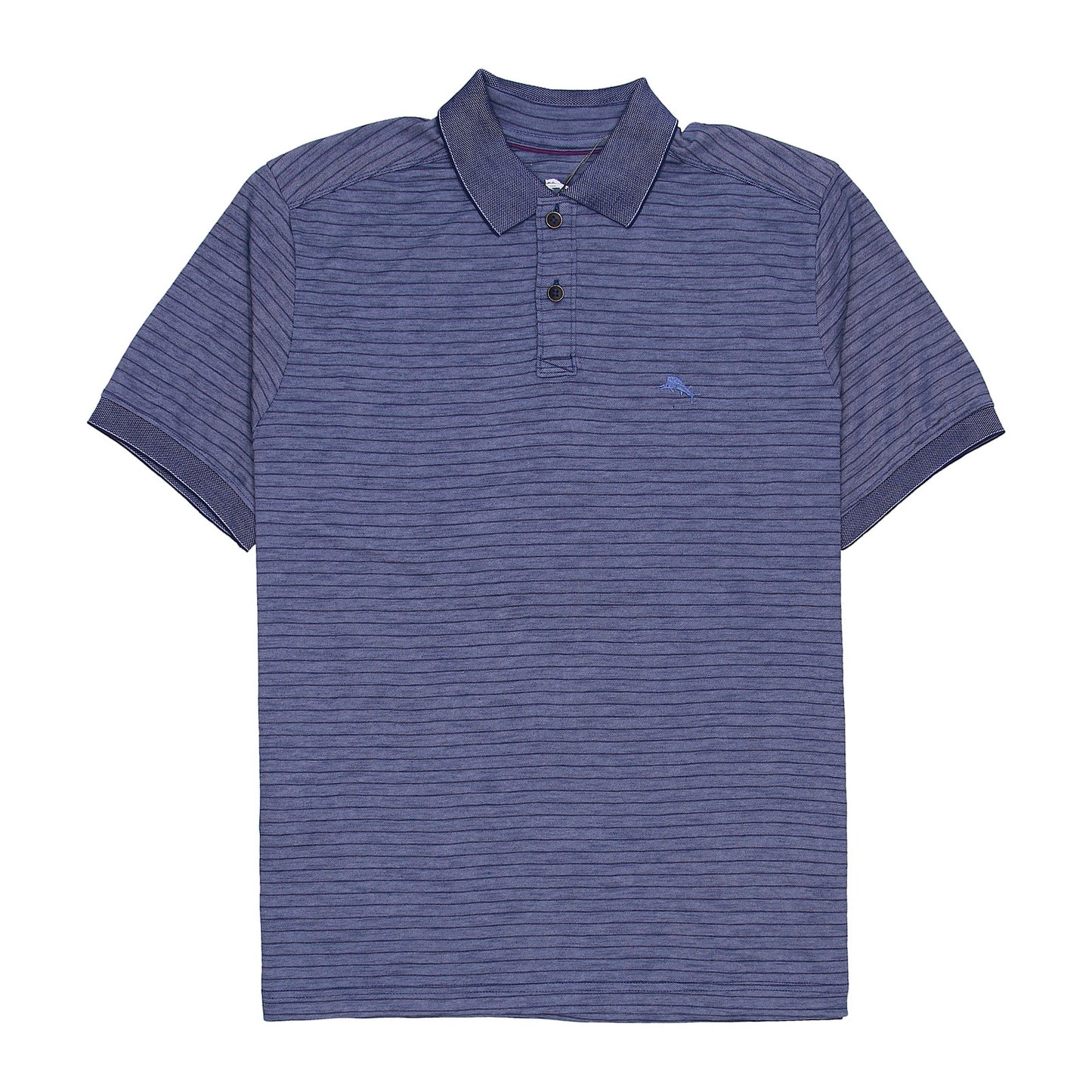 Tommy Bahama Mens Island Navy Striped Polo Shirt - Embroidered Logo
