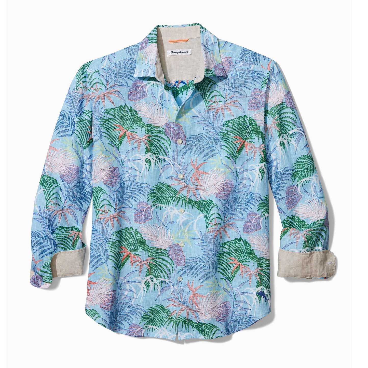 Tommy Bahama Tropic Caliente Mens Graceful Sea Linen Button Down Shirt
