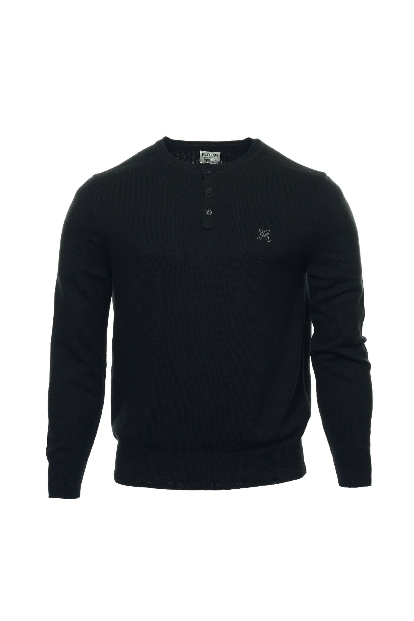 Ruffian for Threads & Heirs Men's Black Henley Sweater