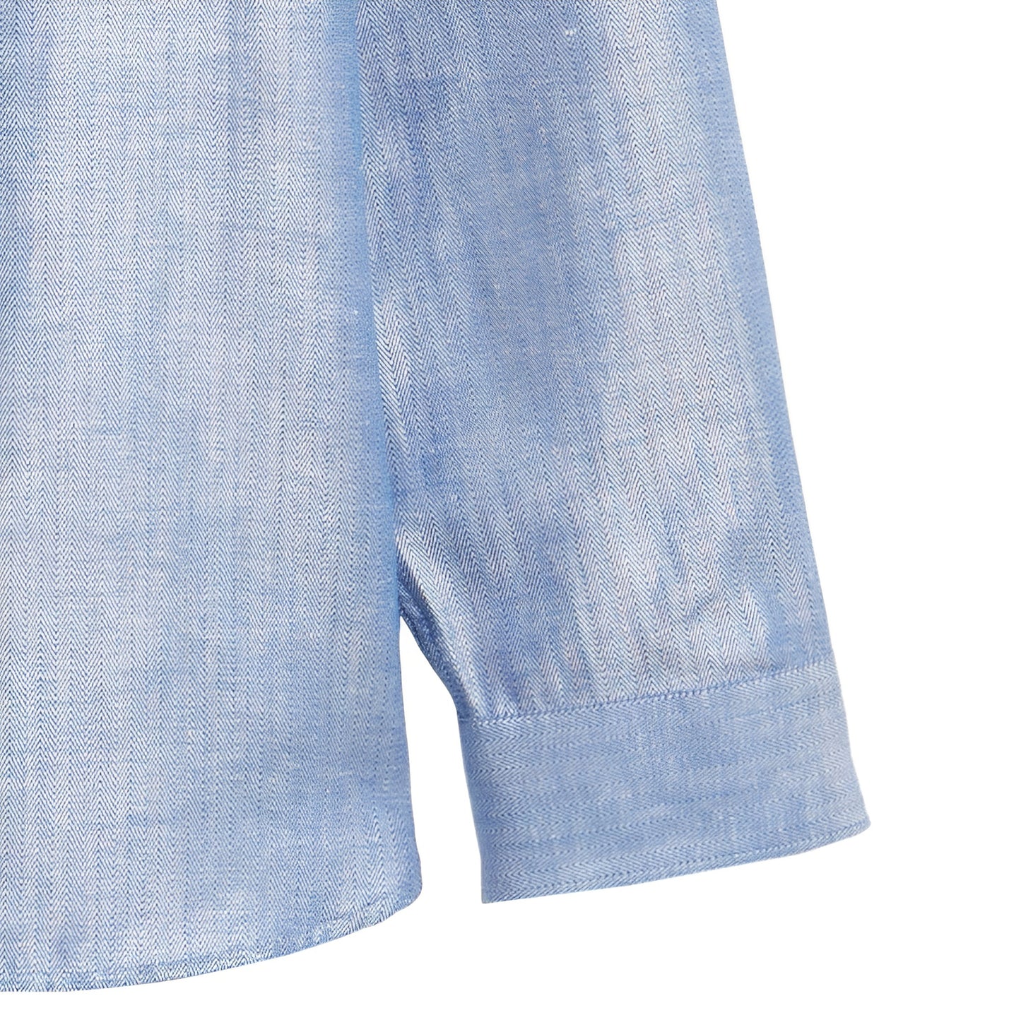 Ted Baker 'Linlins' Mens Blue Herringbone Linen Blend Button Down Shirt