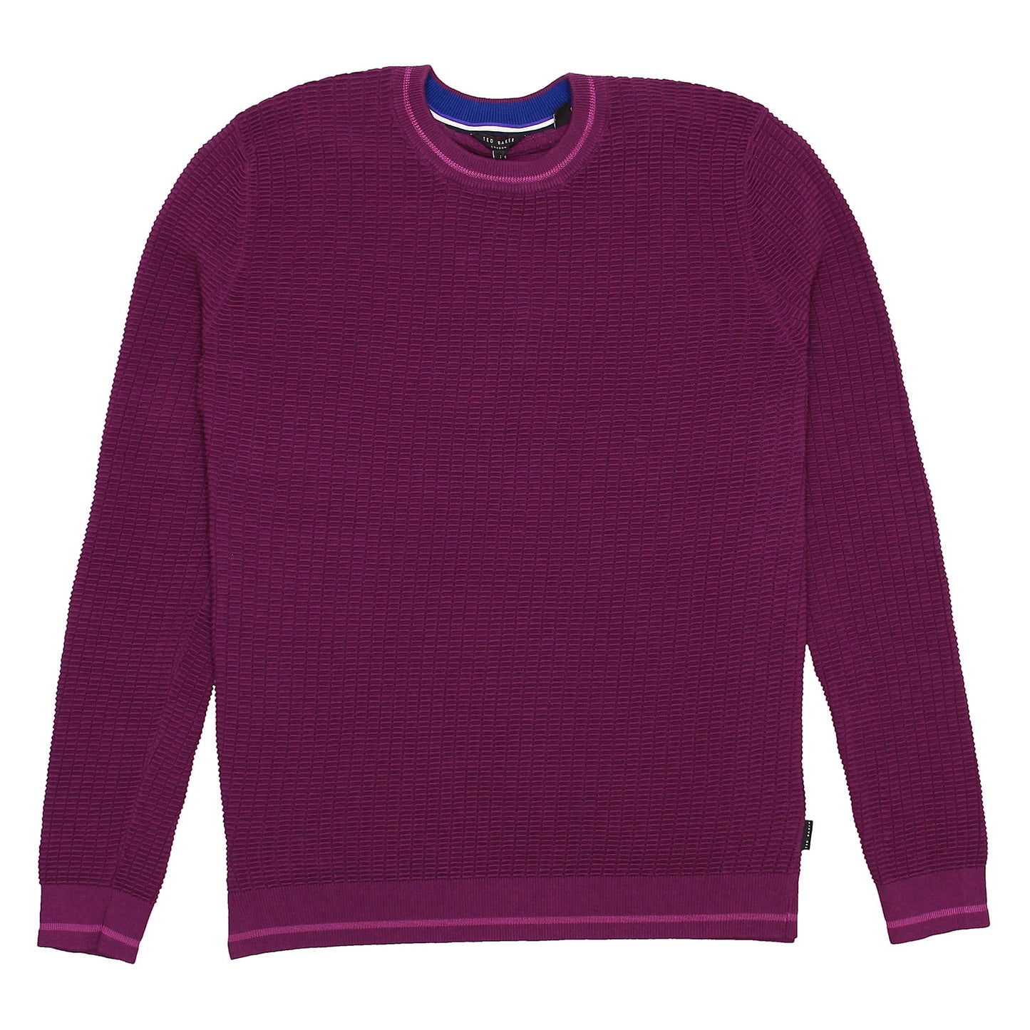 Ted Baker Toxic All Over Stitch Men's Purple Crew Neck Sweater