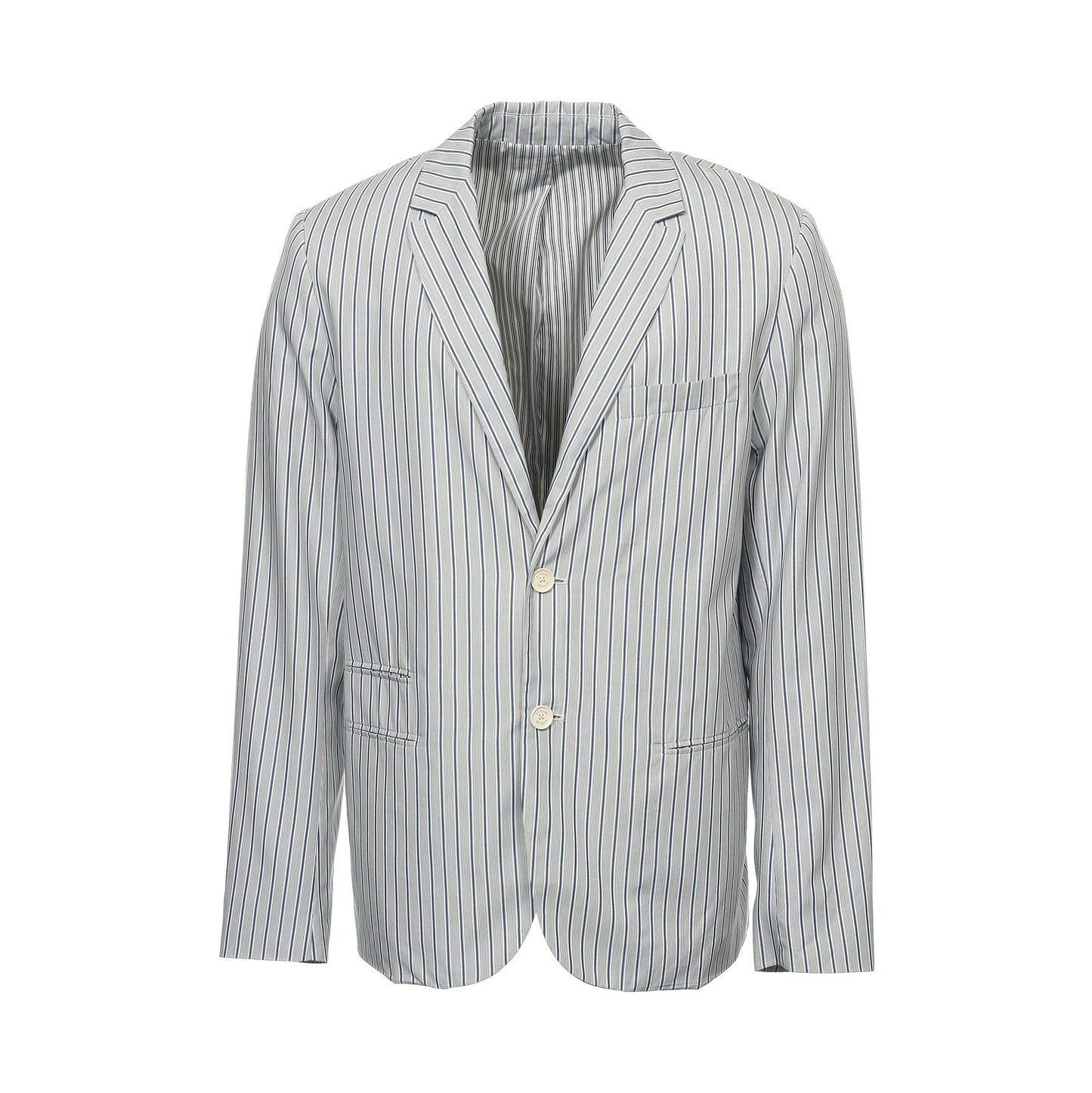 Vince Mens Blue/White Vertical Striped 2 Button Sport Coat