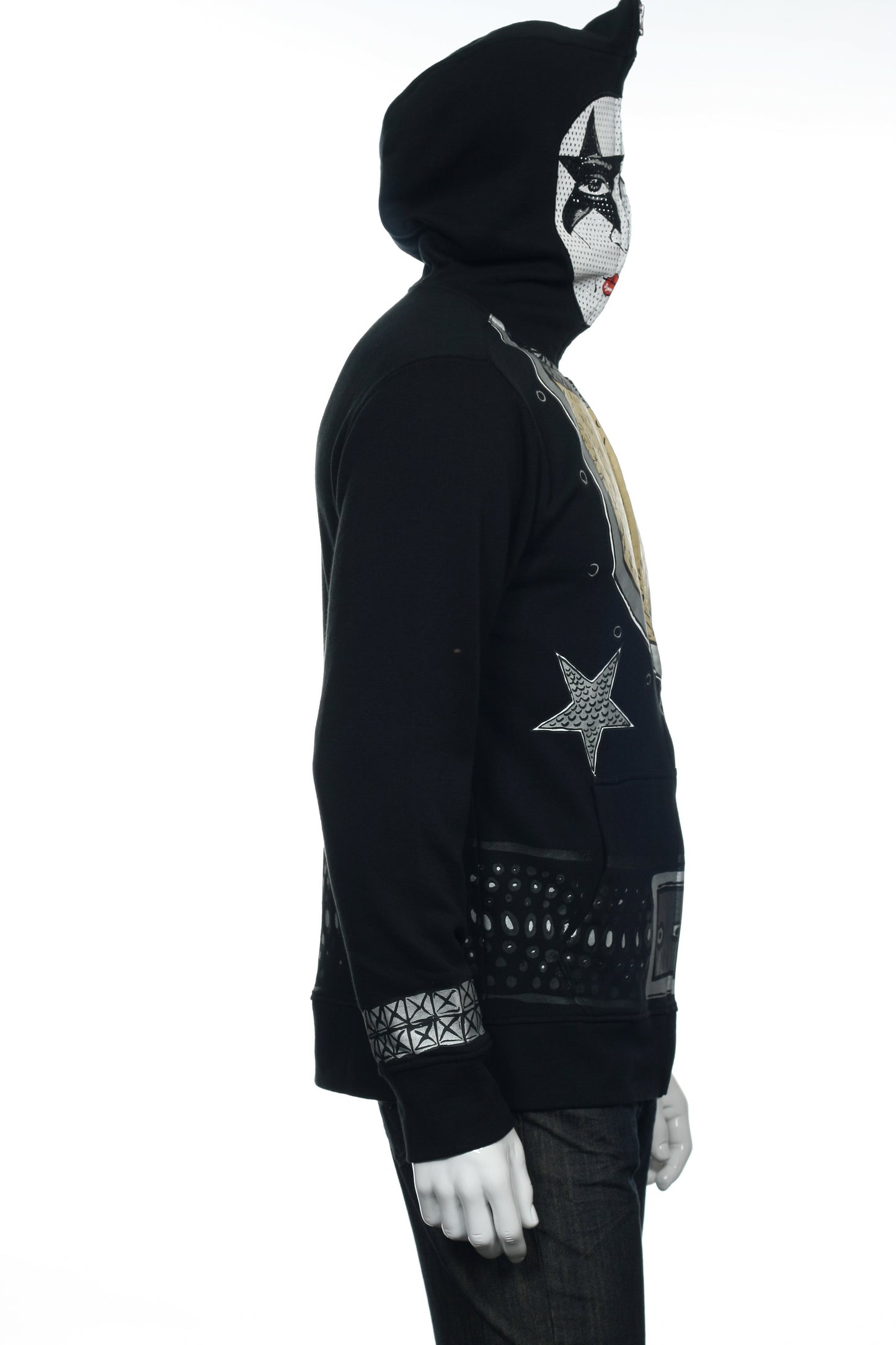 Volcom Mens Black Kiss Paul Stanley Starchild Full Zip Face Hoodie
