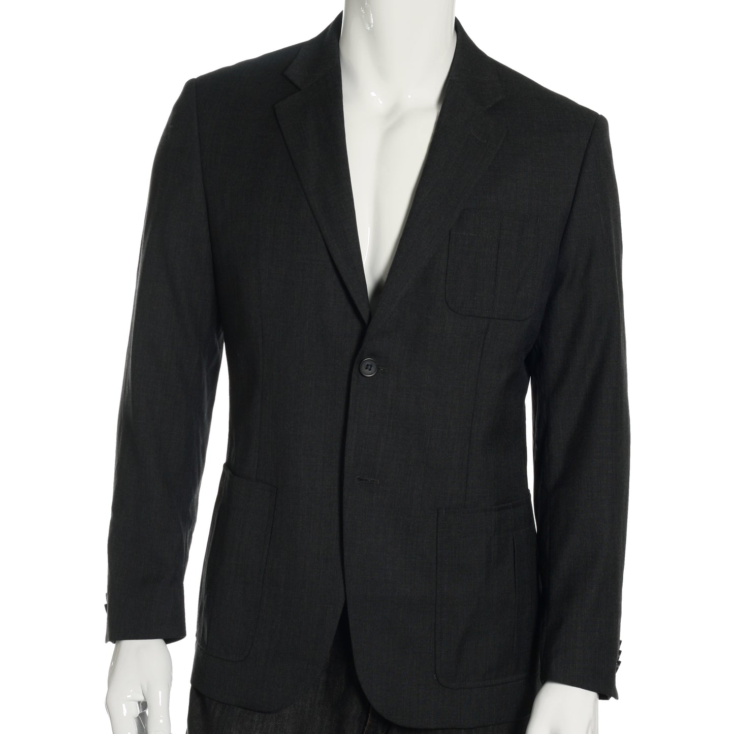 Liz Claiborne LUXE Mens Charcoal Wool/Silk Blend 2 Button Sport Coat Jacket