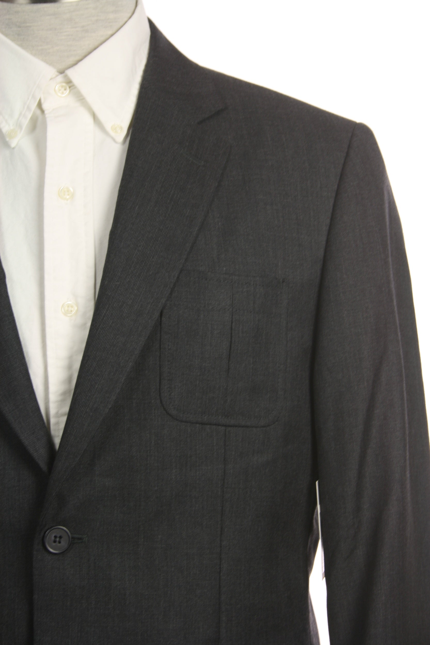 Liz Claiborne LUXE Mens Charcoal Wool/Silk Blend 2 Button Sport Coat Jacket
