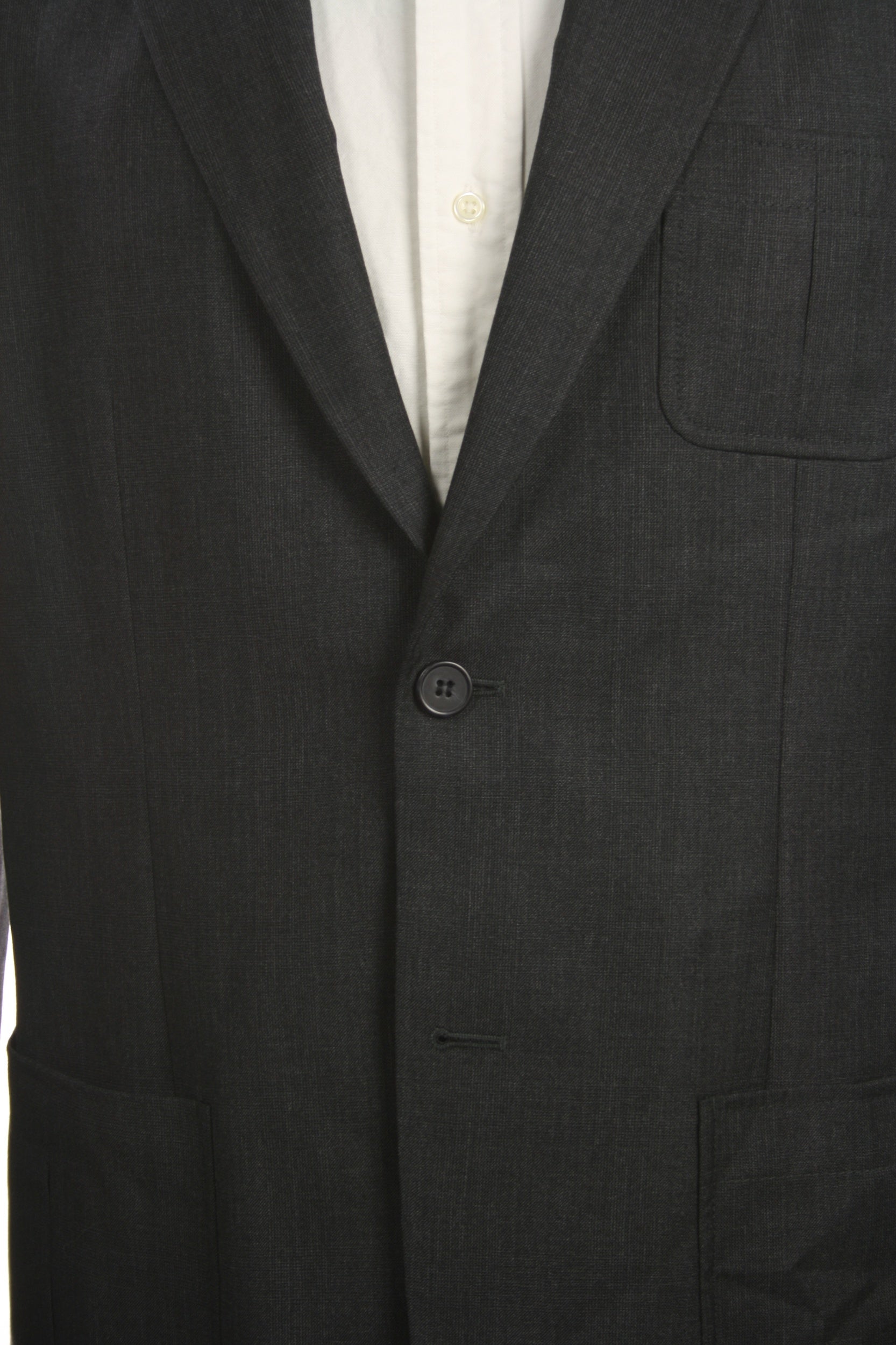 Liz Claiborne LUXE Mens Charcoal Wool/Silk Blend 2 Button Sport Coat Jacket