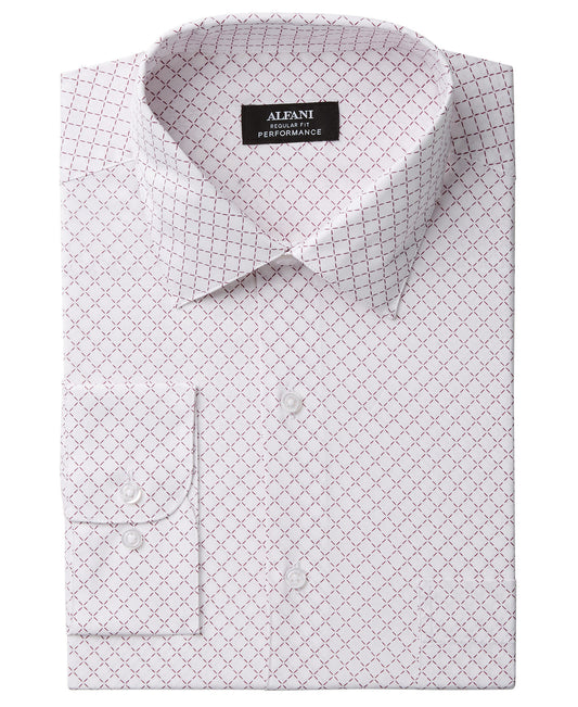 Alfani Men's Classic Regular-Fit Pink/White Dress Shirt