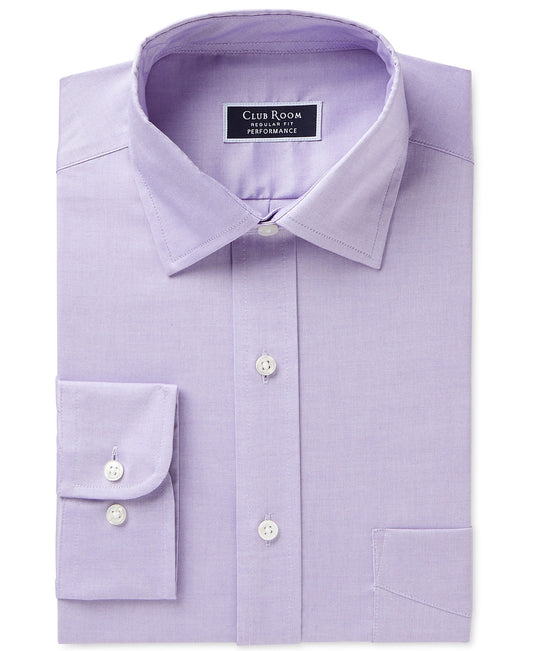 Club Room Men's Regular Fit Lavender Button Down Shirt