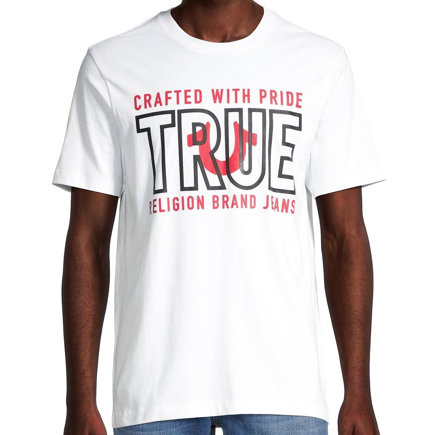 True Religion True Graphic Logo Men's White Crewneck T-Shirt