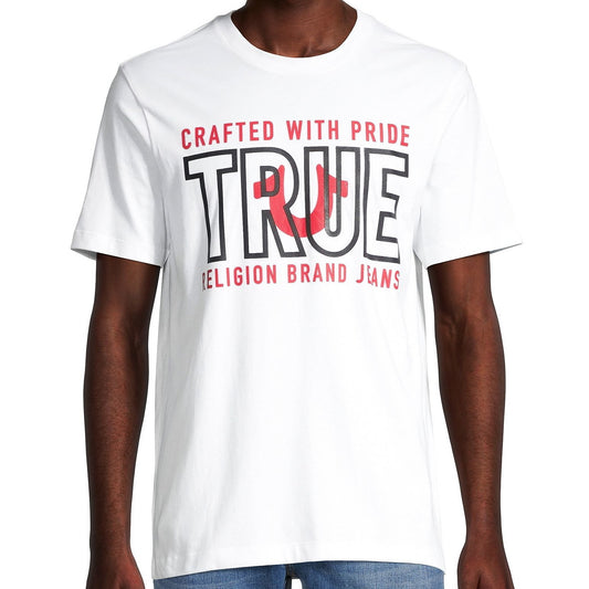 True Religion True Graphic Logo Men's White Crewneck T-Shirt