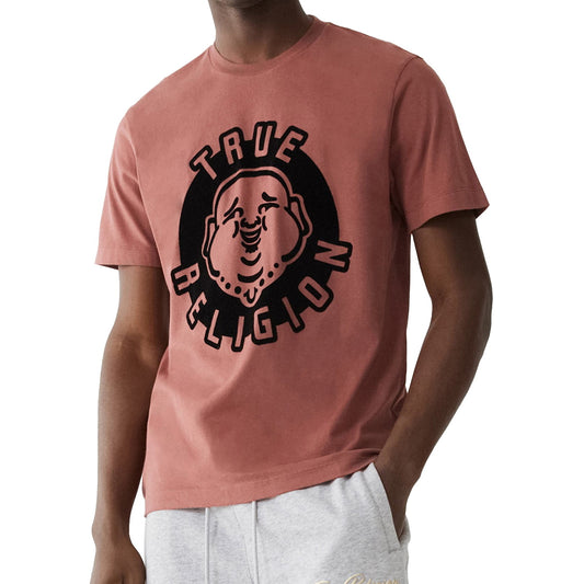 True Religion Mens Sangria Cotton Buddha Face SS Tee Graphic T-Shirt