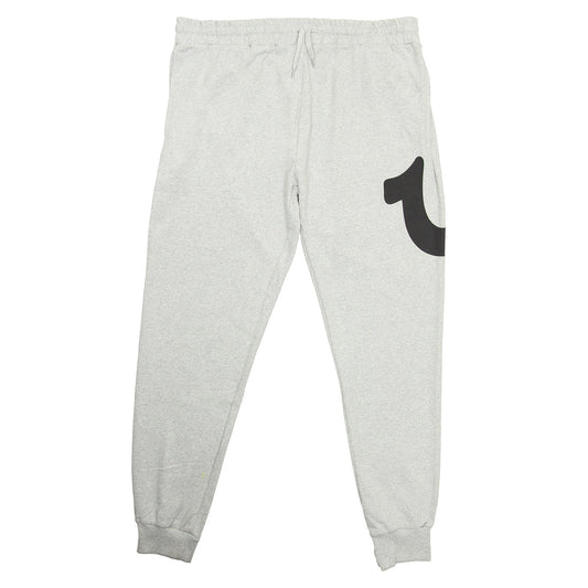 True Religion Men's Gray Horseshoe Logo Graphic Joggers Sweatpants