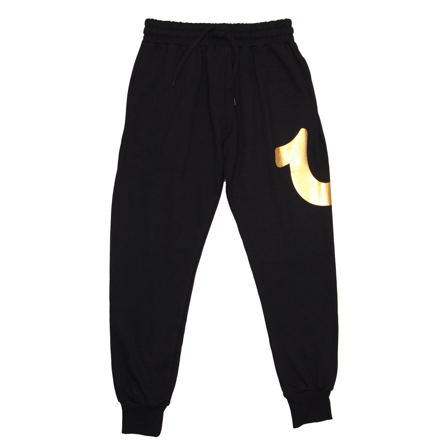 True Religion Men's Black Horseshoe Logo Graphic Joggers Sweatpants