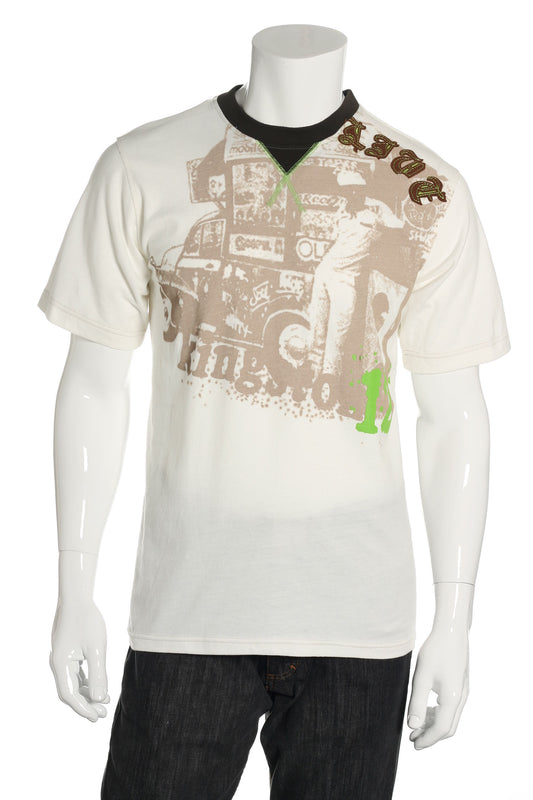 Live Mechanics Men's White Graphic T-Shirt