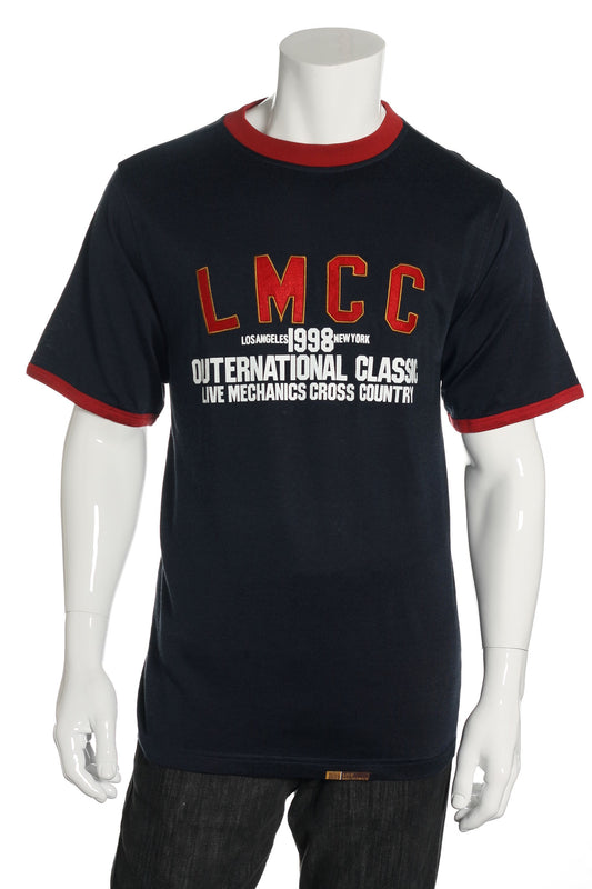 Live Mechanics Men's Blue Graphic T-Shirt