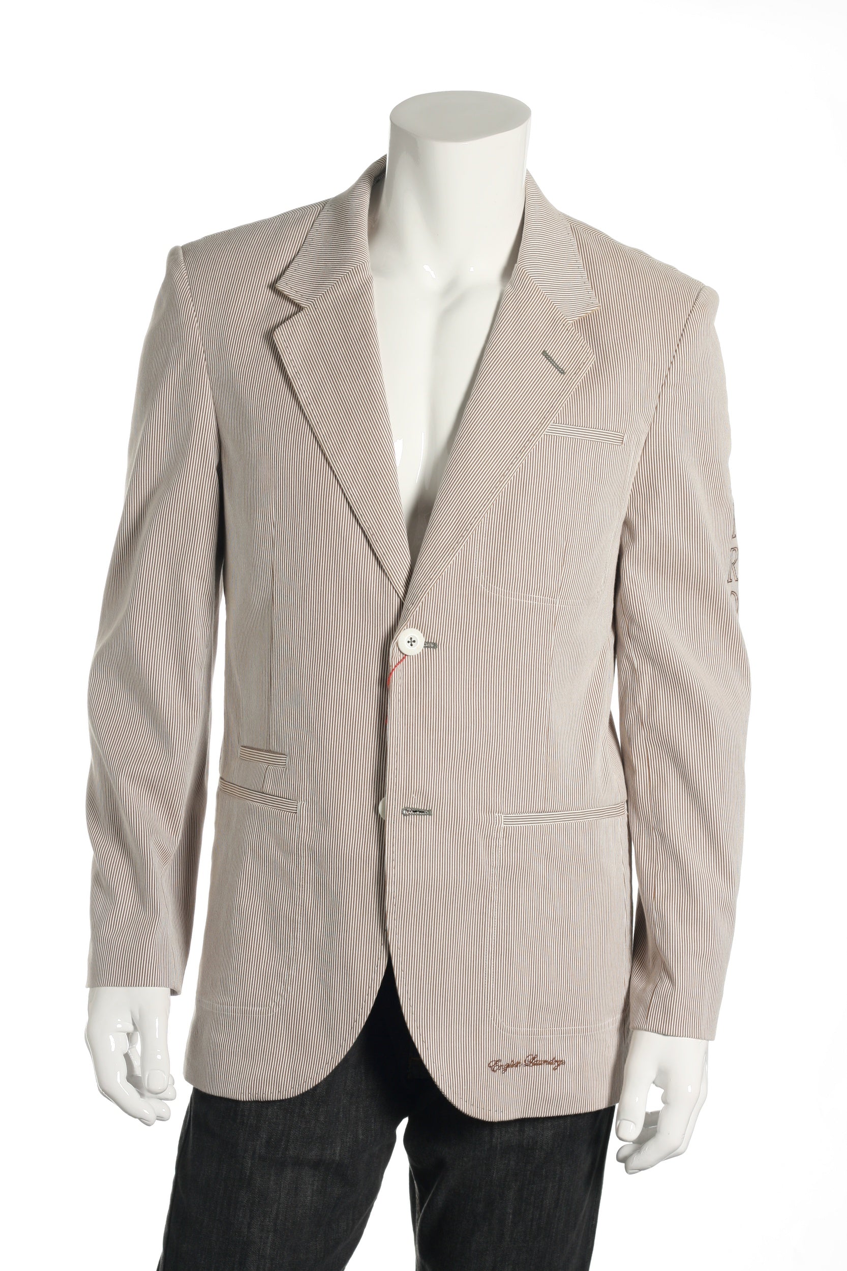 English Laundry Mens Mauve Pinstripe Cotton 2 Button Sport Coat Suit Jacket
