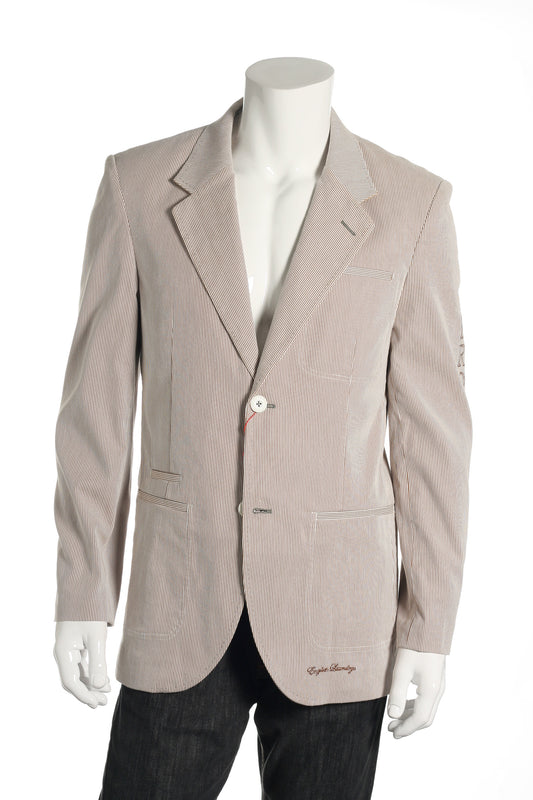 English Laundry Mens Mauve Pinstripe Cotton 2 Button Sport Coat Suit Jacket