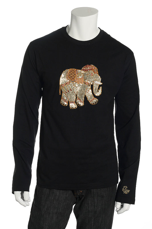 Edward Dadda Men's Black Embroidered T-Shirt