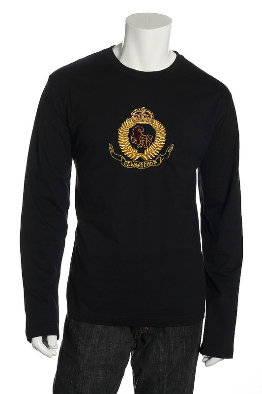 Edward Dadda Men's Black Embroidered T-Shirt