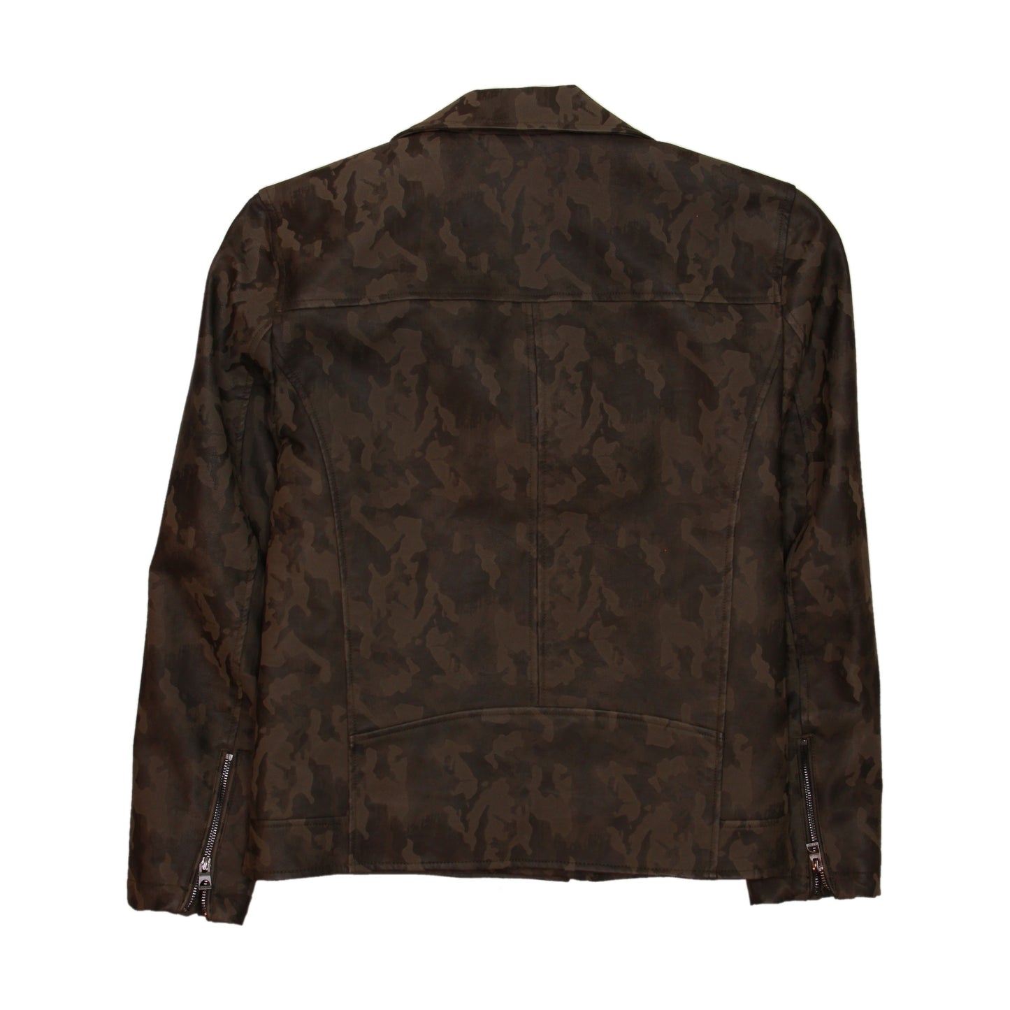 Guess Mens Olive Camo Camo Faux Leather Jacket