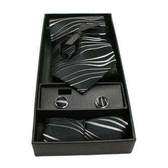 Tie Gift Box Set Necktie Cufflinks Handkerchief Men
