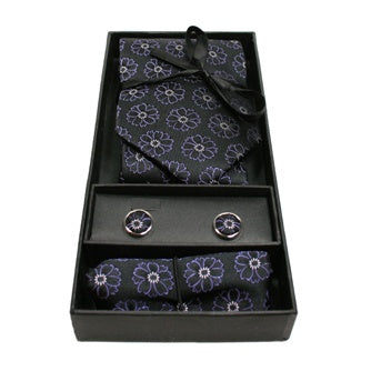 Tie Gift Box Set Necktie Cufflinks Handkerchief Men