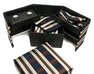 Tie Gift Box Set Necktie Cufflinks Handkerchief Men