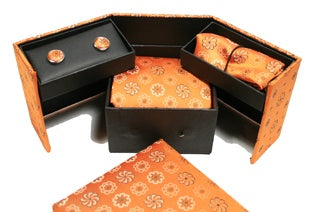 Tie Gift Box Set Necktie Cufflinks Handkerchief Men