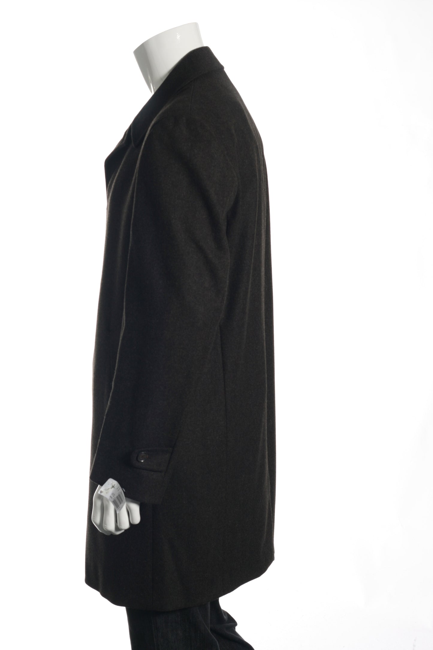 Lubiam Studio Mens Dark Brown Herringbone Wool Blend Top Coat