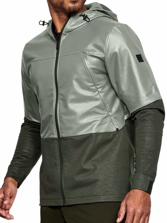 Under Armour 'Swacket' Mens Moss Green/Black Color Block Hoodie