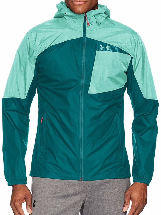 Under Armour Scrambler Hybrid Mens Color Block Jacket (2XLarge, Tourmaline Teal)