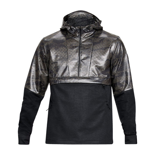 Under Armour Mens Black Color Block Hybrid Anorak Windbreaker