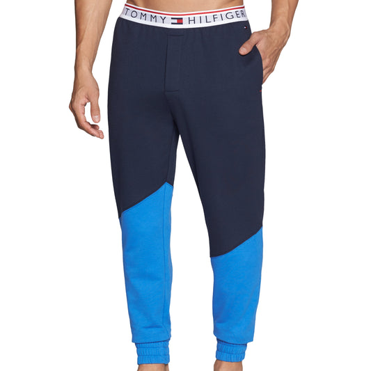 Tommy Hilfiger Mens Blues Color Block Pajama Sweat Pants