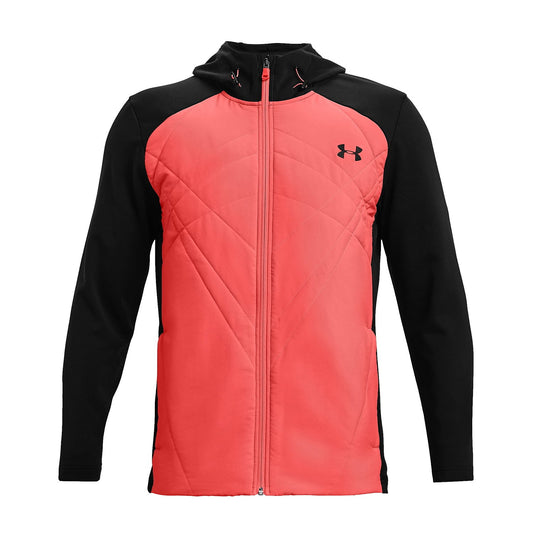Under Armour Sprint Hybrid Mens Venom Red Color Block Hooded Jacket