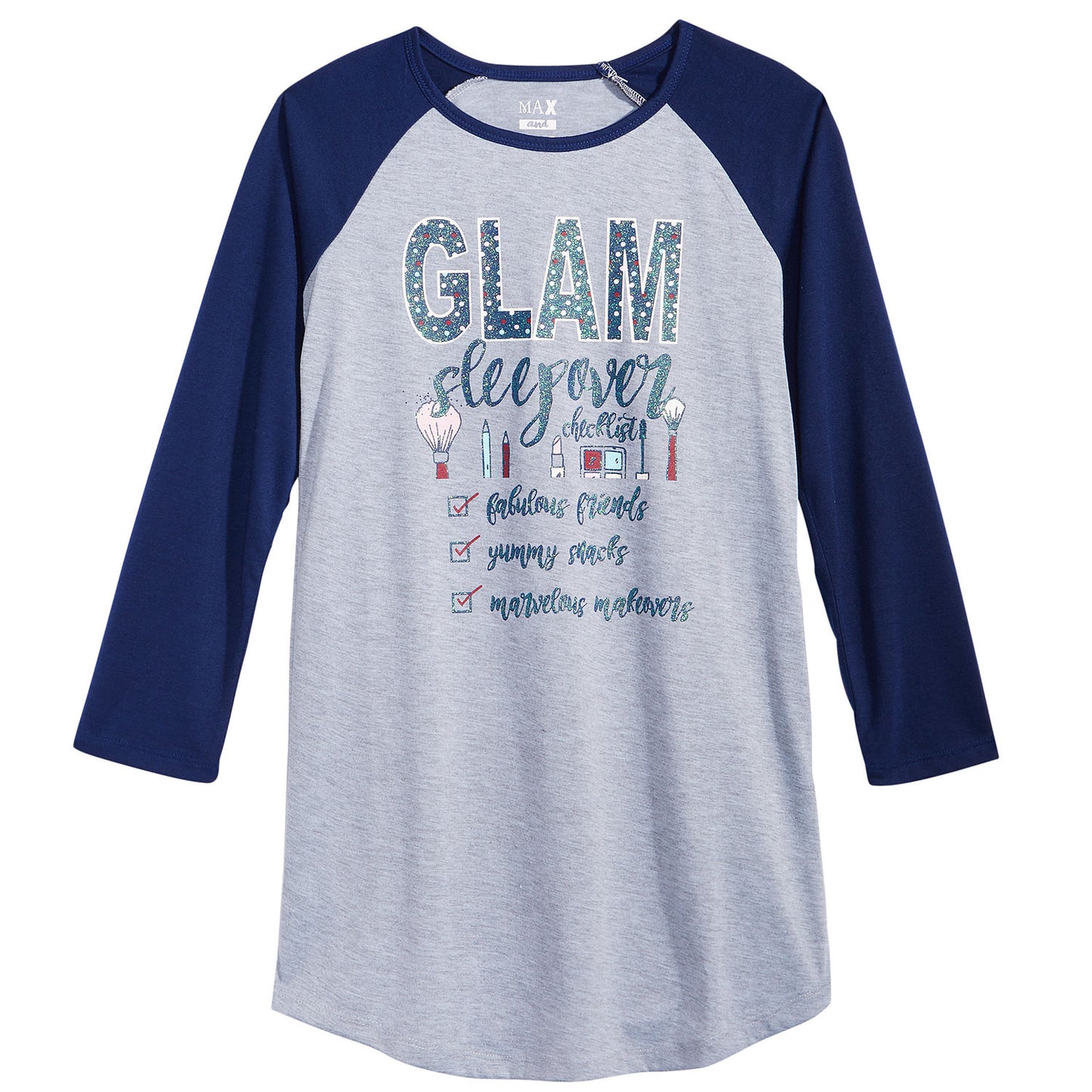 Max & Olivia Girls 2-Pc. Sleep Mask & Nightshirt Pajama