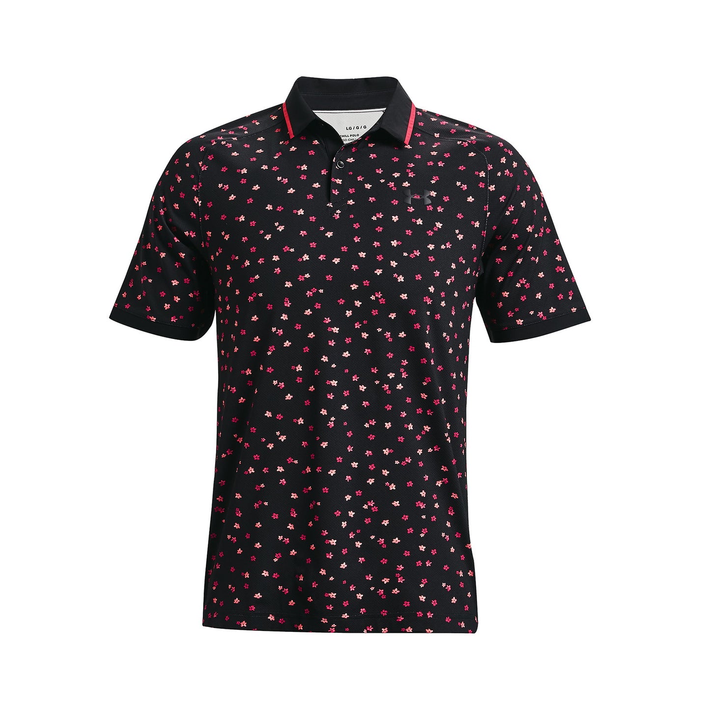 Under Armour Iso-Chill Mens Black Floral Golf Polo Shirt