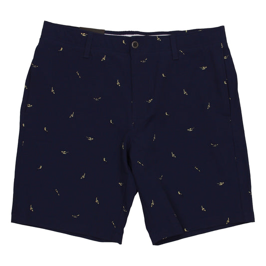 Under Armour UA Golf Men's Navy Bridie Printed Flat Front Walking Shorts