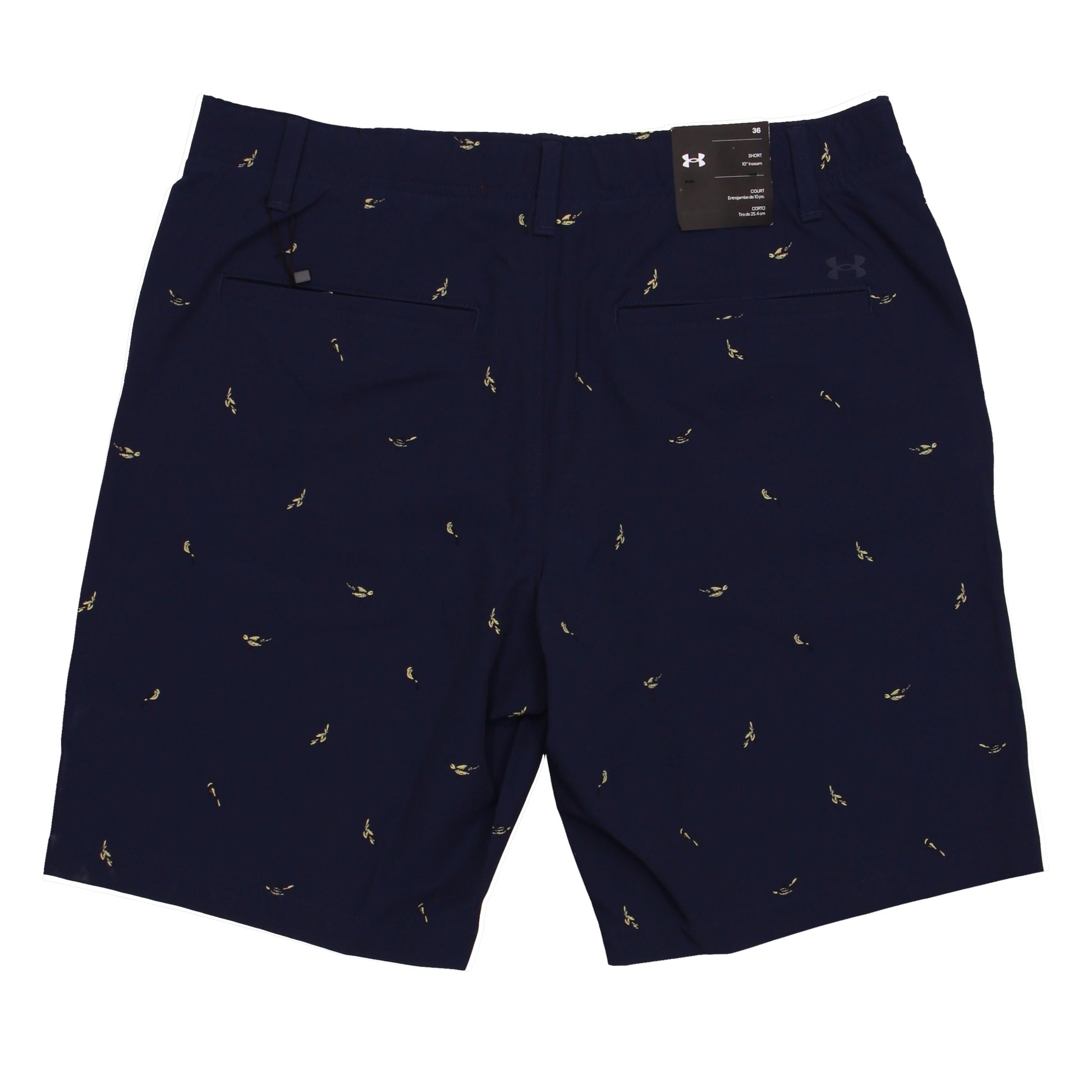 Under Armour UA Golf Men's Navy Bridie Printed Flat Front Walking Shorts