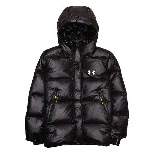 Under Armour Womens Black Down Puffer Hooded Insulated Jacket