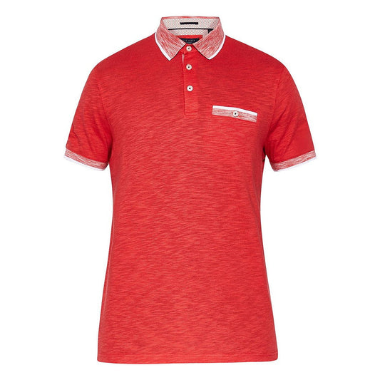 Ted Baker Dalmat Men's Trim Fit Red Cotton & Modal Heather Polo Shirt